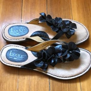 B.O.C. Black floral sandals - Sz 7